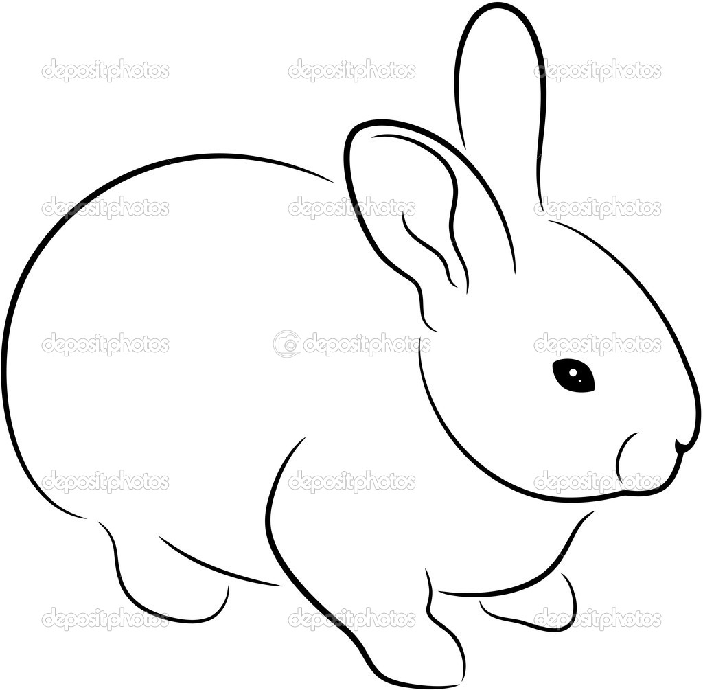 1024x1005 Best Photos Of Cute Bunny Outline - Bunny Outline Drawing