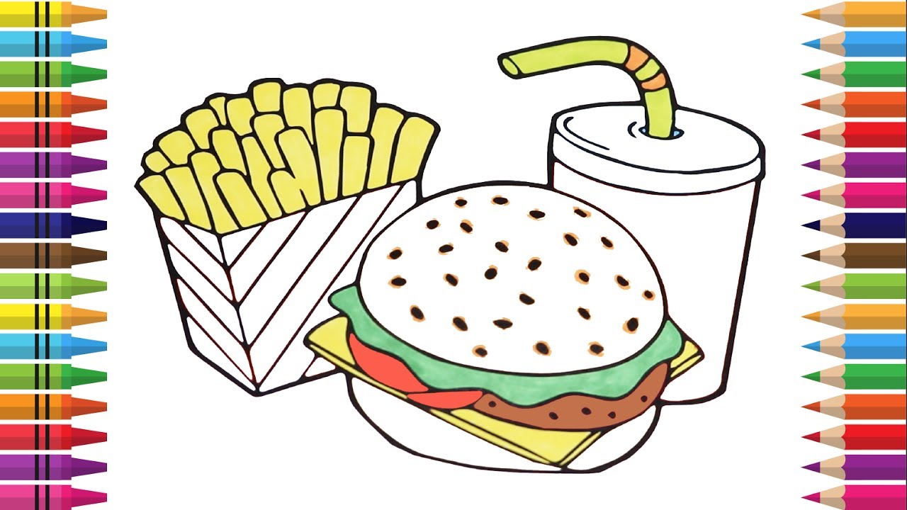 Burger And Fries Drawing at Explore collection of