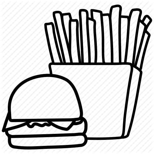 512x512 burger, french, fries, hamburger, snack icon - Burger And Fries Drawing