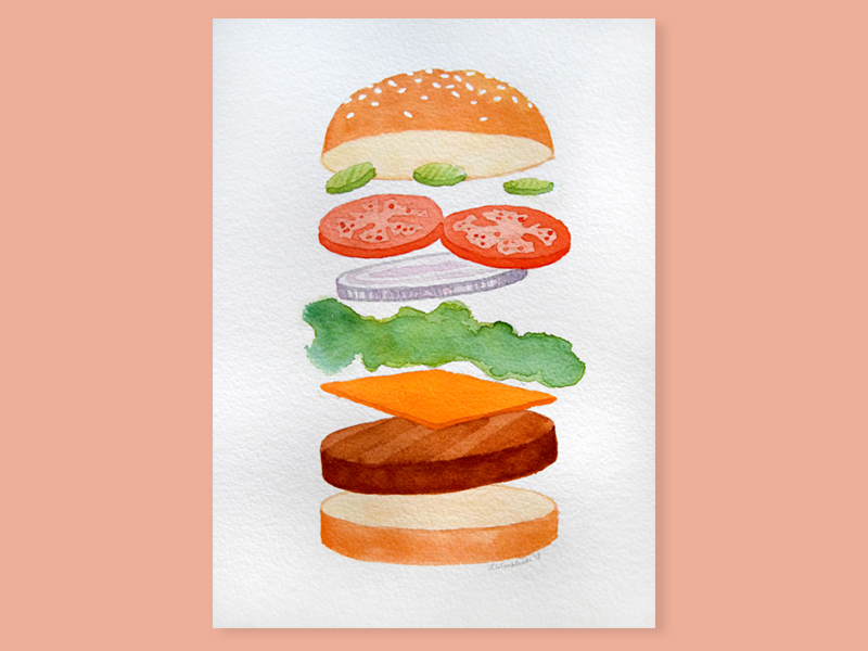 800x600 deconstructed burger - Burger Drawing