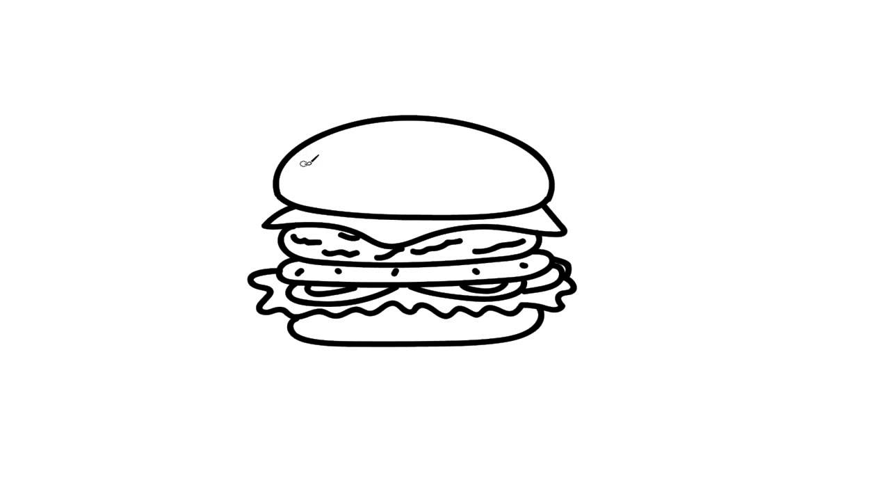 1280x720 how to draw a burger art devotional tutorial - Burger Drawing