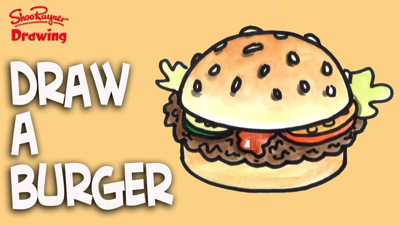 1280x720 how to draw a burger - Burger Drawing