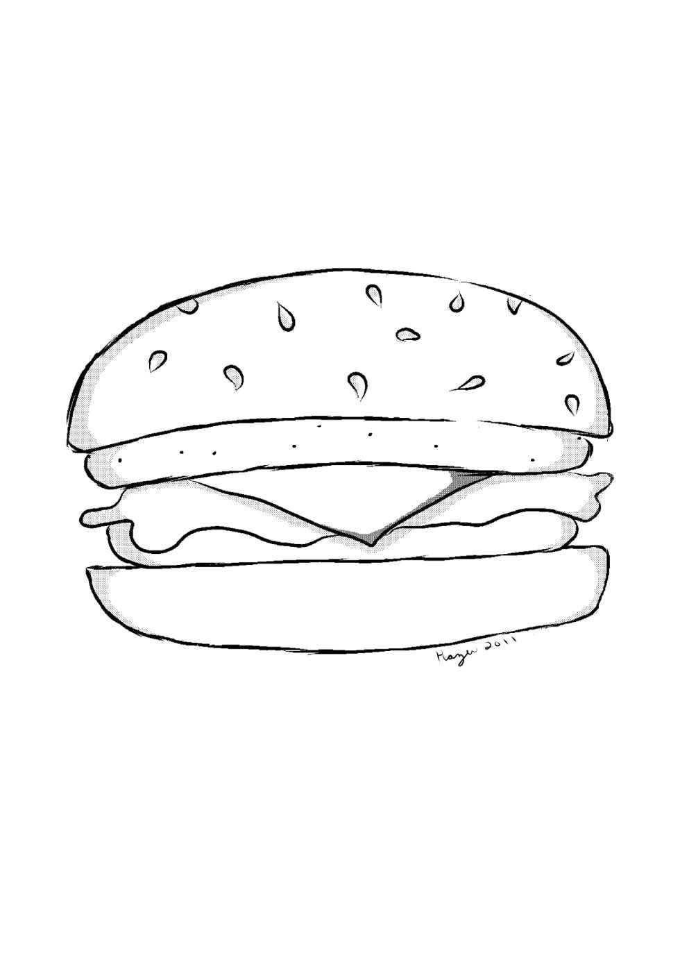 Burger Drawing At Paintingvalley Com Explore Collection Of