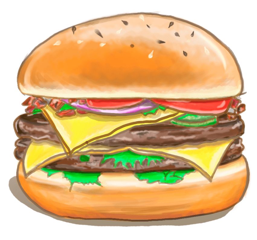 851x794 photoshop tutorial how to draw a cheeseburger artisul - Burger Drawing
