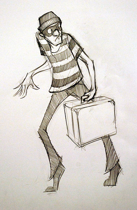 450x687 the burglar theme photo and artwork the drawing club - Burglar Drawing