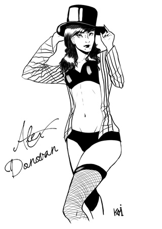 320x451 Alex In Burlesque Style X Digital Ink Yes Please! - Burlesque Drawing