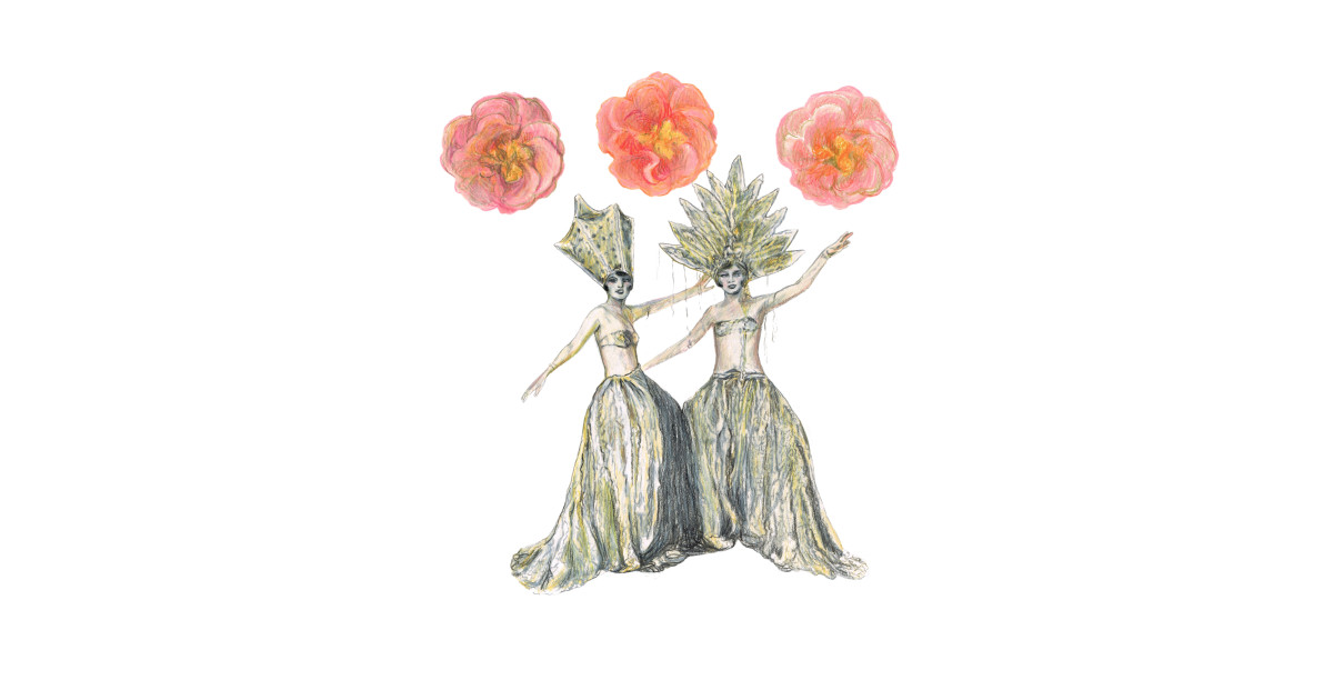 1200x630 titilein burlesque flappers with flowers drawing - Burlesque Drawing