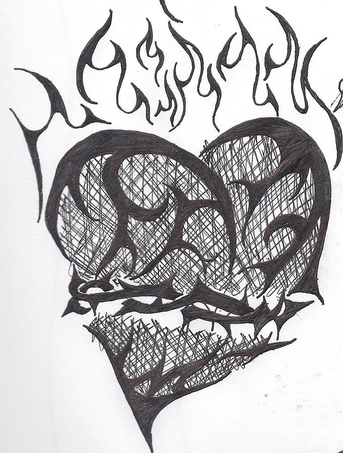 682x900 heart burn drawing - Burn Drawing