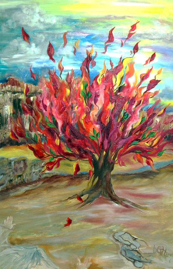 578x900 Exodus Of Pride And Marches - Burning Bush Drawing