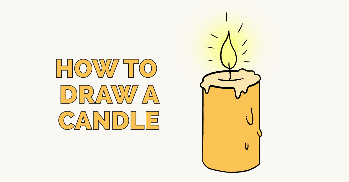 1200x628 how to draw a candle - Burning Candle Drawing
