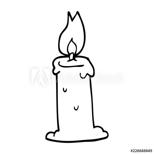 500x500 line drawing cartoon burning candle - Burning Candle Drawing