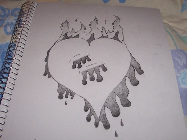 640x480 burning heart drawing - Burning Heart Drawing