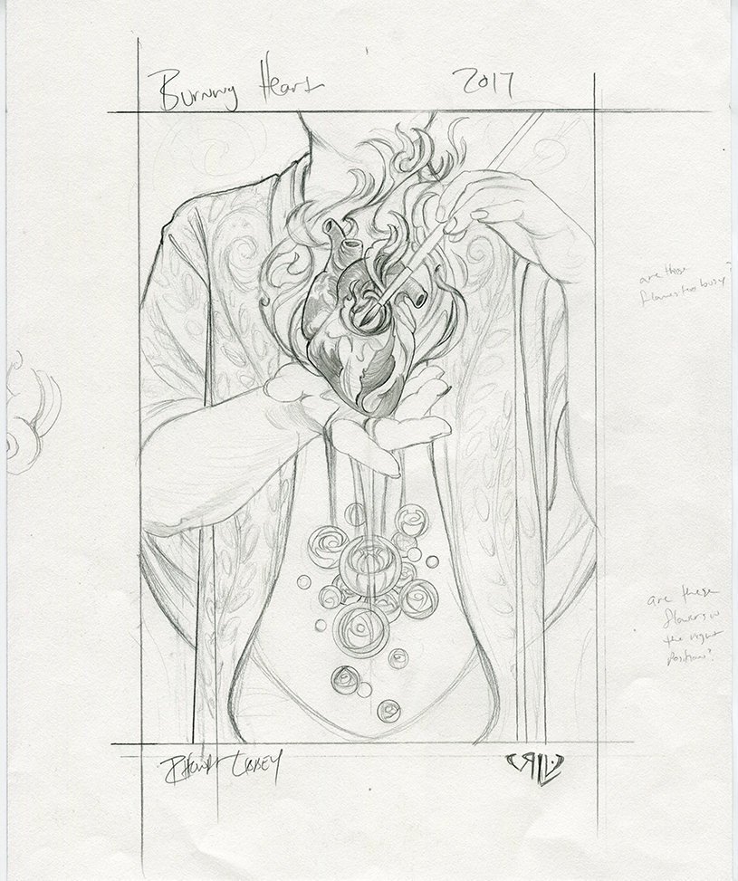 815x973 burning heart original drawing etsy - Burning Heart Drawing