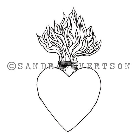 480x480 burning heart sandra evertson - Burning Heart Drawing