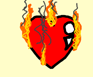 300x250 burning heart - Burning Heart Drawing