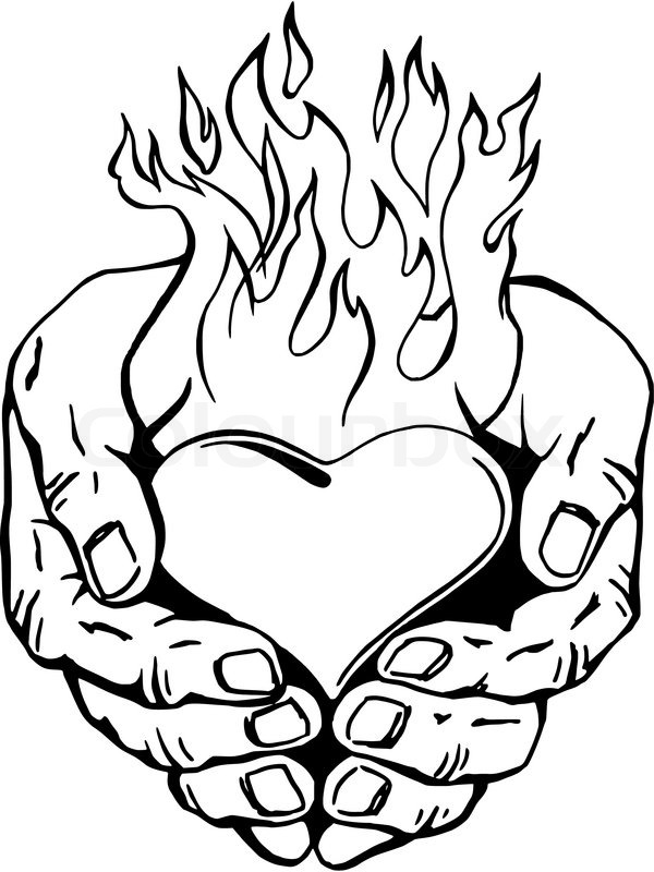 Burning Heart Drawing at Explore collection of