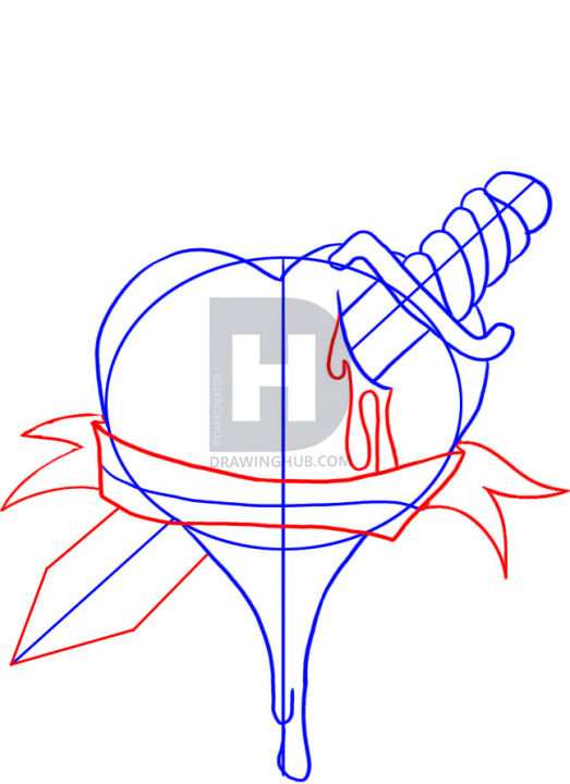 523x720 how to draw a burning heart, step - Burning Heart Drawing
