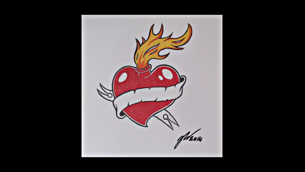 Burning Heart Drawing at Explore collection of