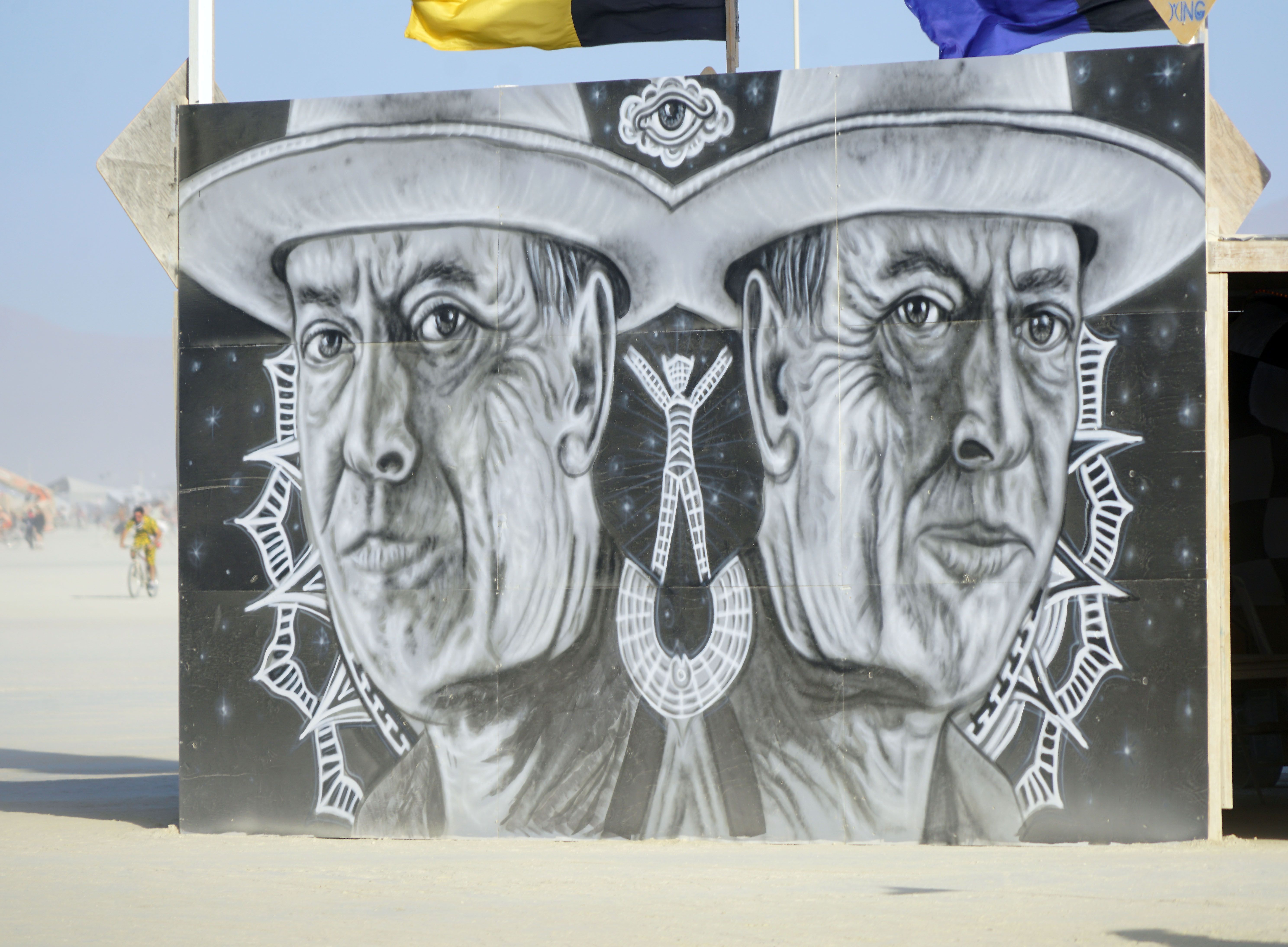 5951x4377 even in death, larry harvey still a presence - Burning Man Drawing