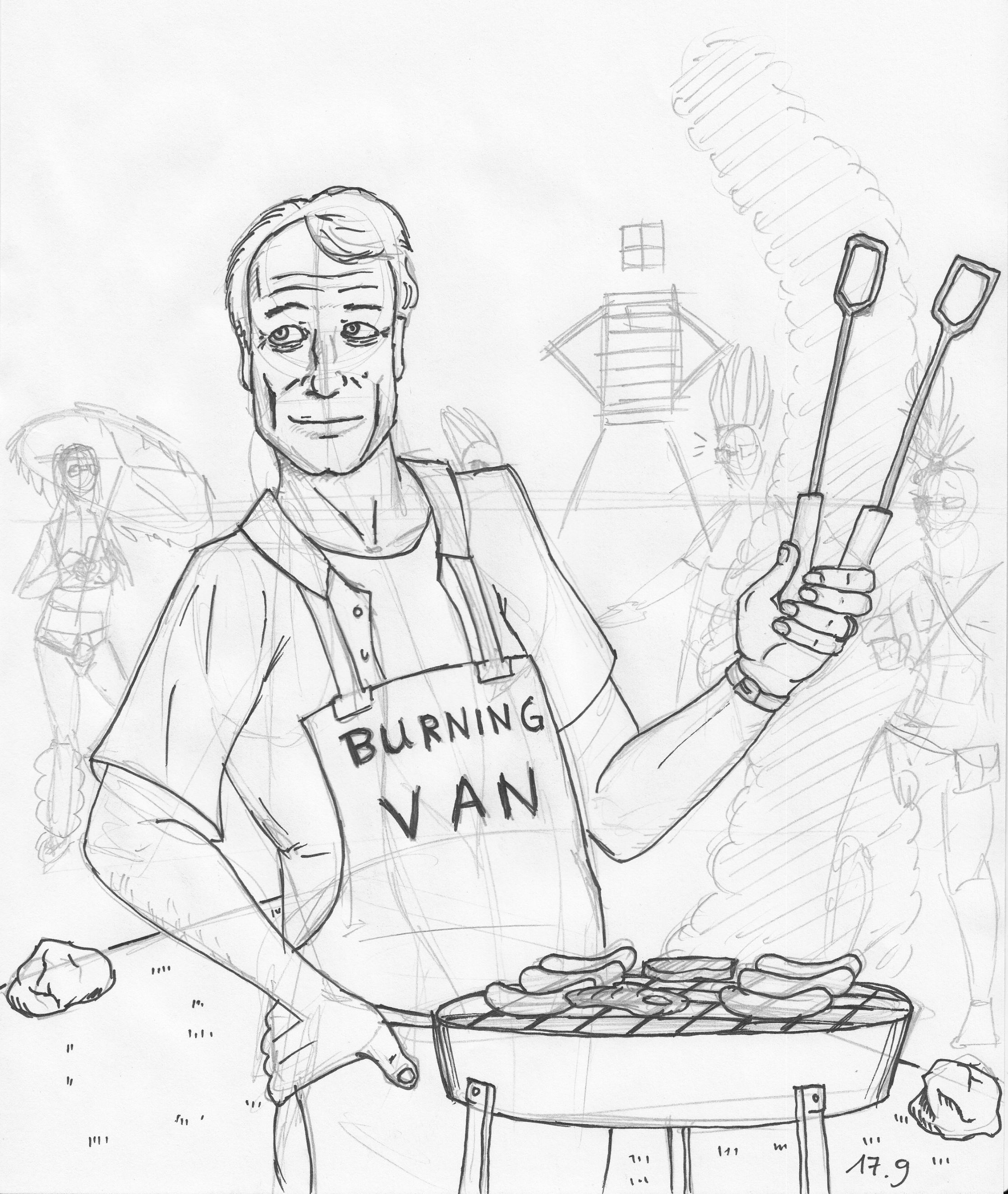2235x2647 September - Burning Man Drawing