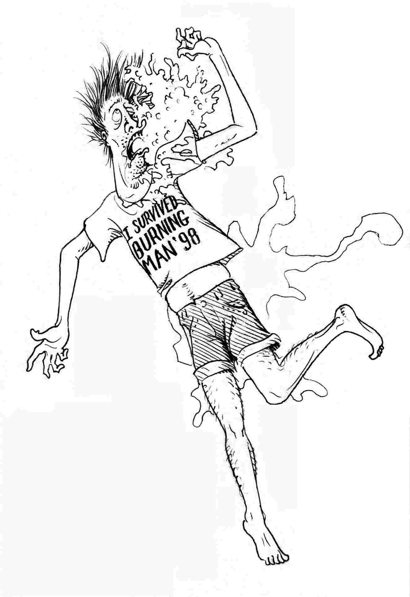 1324x1924 Burning Man - Burning Man Drawing