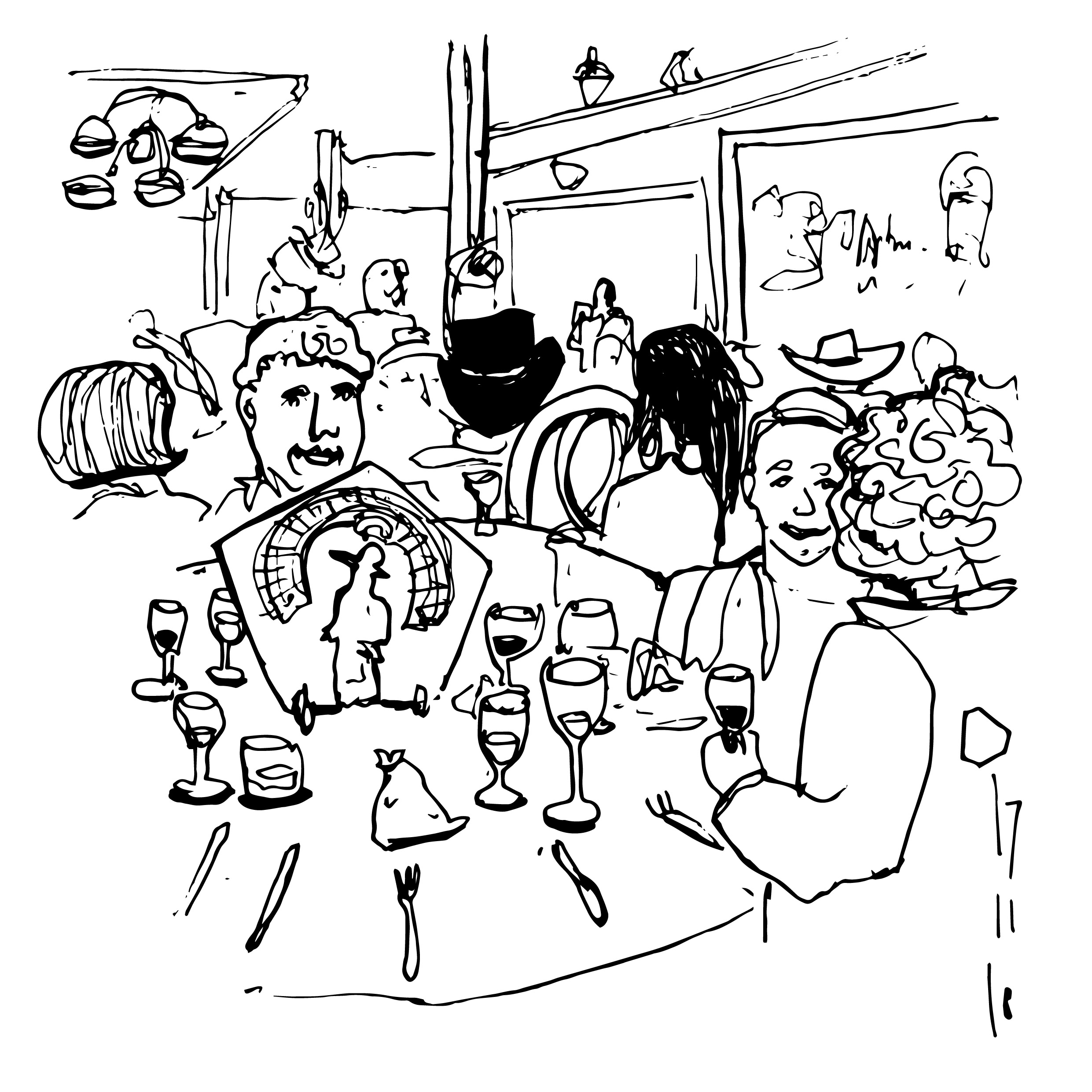 2481x2481 burning man artumnal dinner and auction stories in drawings - Burning Man Drawing