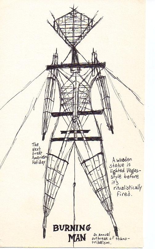 503x807 Burning Man Drawing - Burning Man Drawing