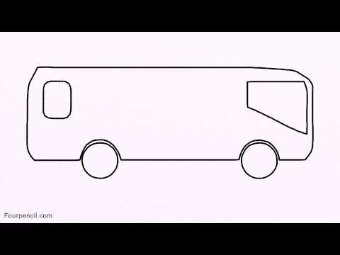 480x360 How To Draw Cartoon Bus Drawing Step - Bus Cartoon Drawing