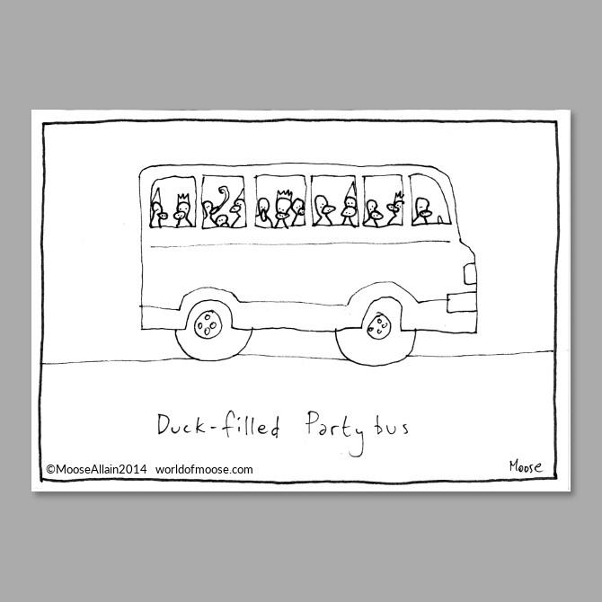 670x670 Duck Filled Party Bus Cartoon Worldofmoose - Bus Cartoon Drawing