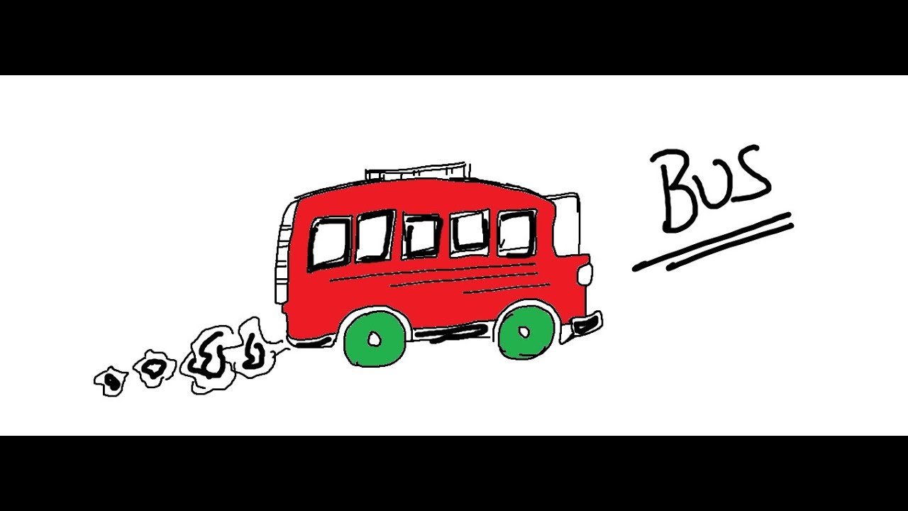 1280x720 Easy Kids Drawing Lessons How To Draw A Cartoon Bus - Bus Cartoon Drawing