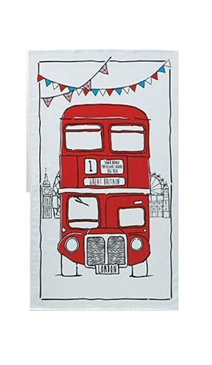 431x741 Sketchy Red London Bus Tea Towel Souvenir Sketch Routemaster - Bus Cartoon Drawing