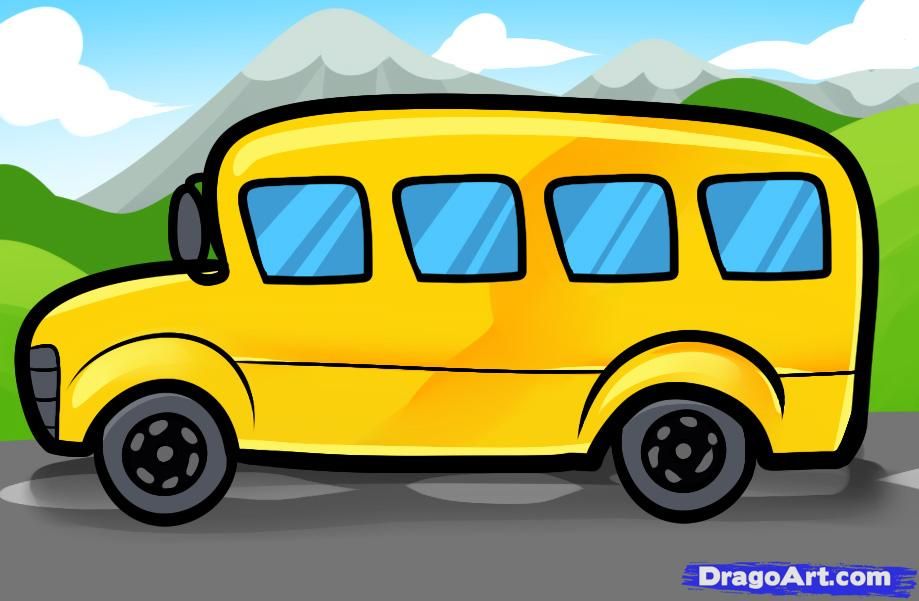 919x601 How To Draw A Bus For Kids Clip Art School Bus Drawing - Bus Cartoon Drawing