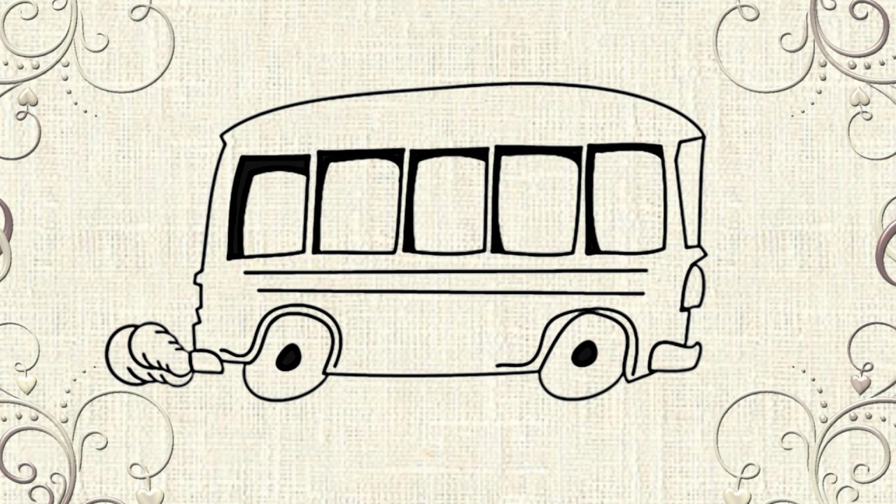 1280x720 Cartoon Bus - Bus Cartoon Drawing