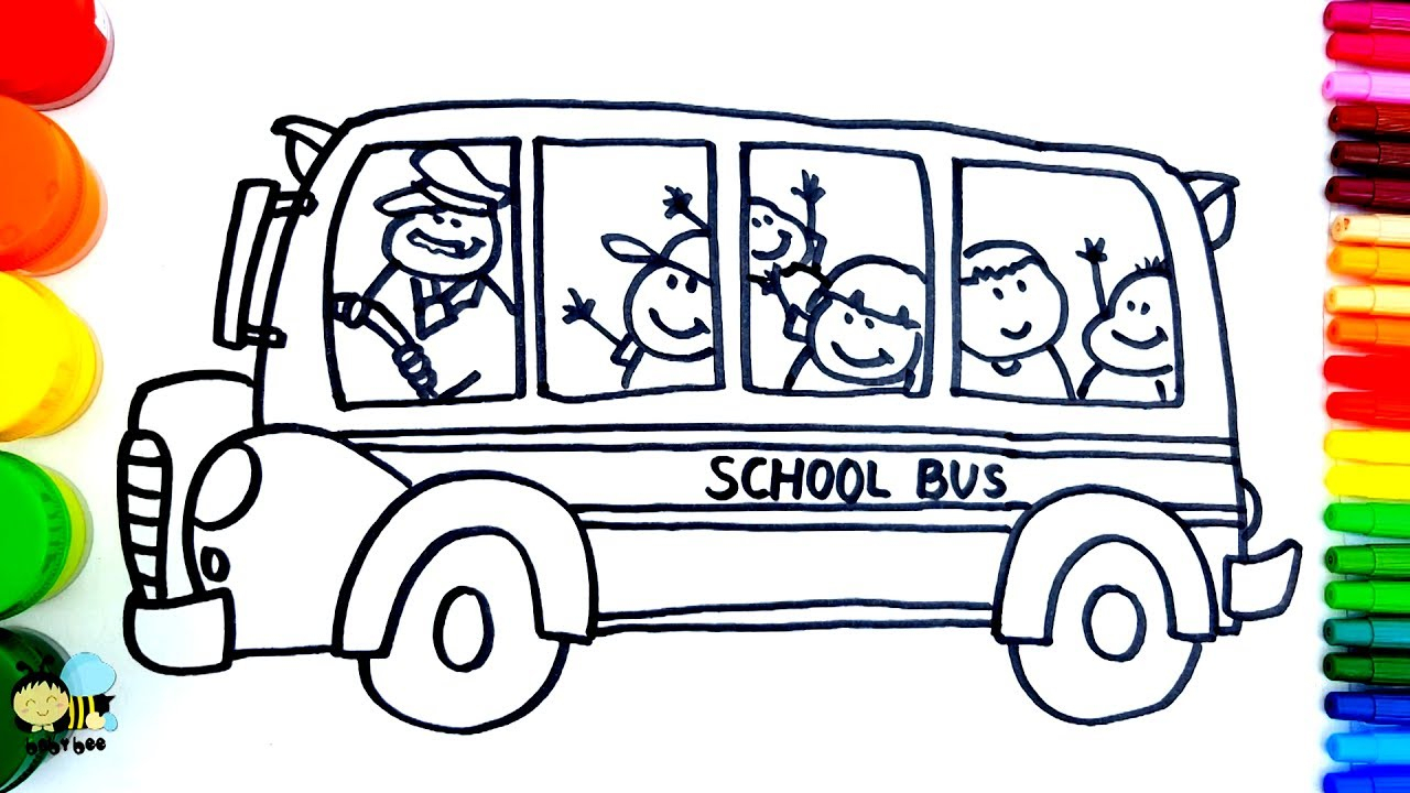 1280x720 clip art how to draw a school bus school bus drawing - Bus Drawing