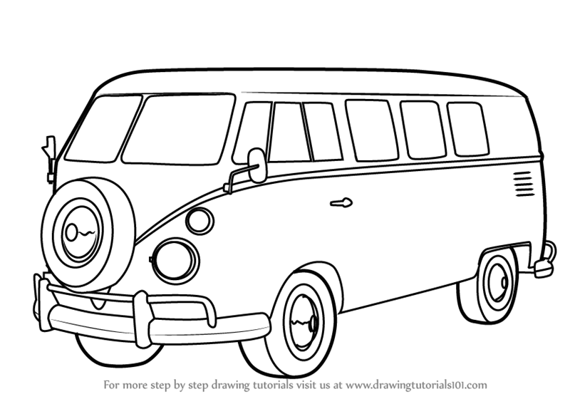 800x567 Learn How To Draw Volkswagen Bus - Bus Drawing