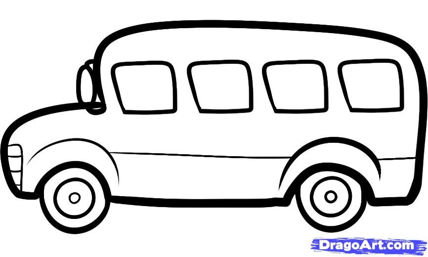 866x520 how to draw a bus for kids step how to draw school bus - Bus Drawing