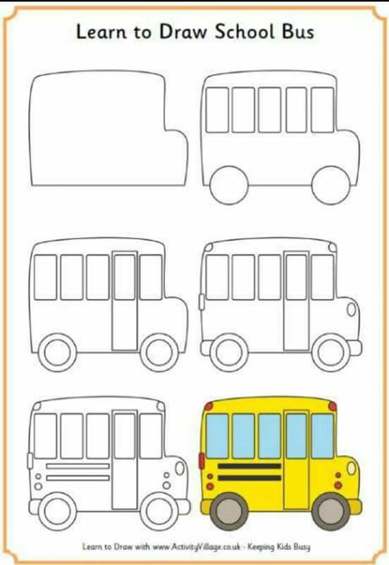 552x800 school bus drawing pattern template drawings, school bus - Bus Drawing Images