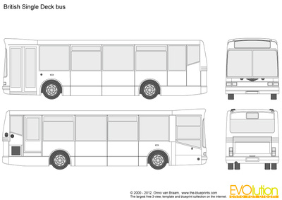 400x283 British Single Deck Bus Vector Drawing - Bus Drawing Images