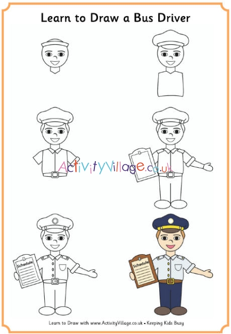 460x665 learn to draw a bus driver - Bus Driver Drawing