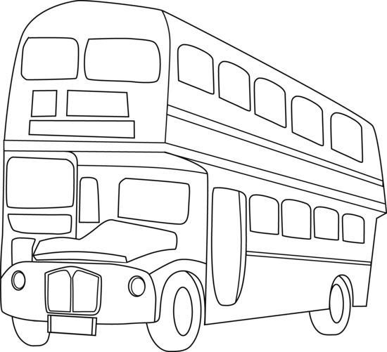 550x501 Double Decker Bus Line Art - Bus Line Drawing