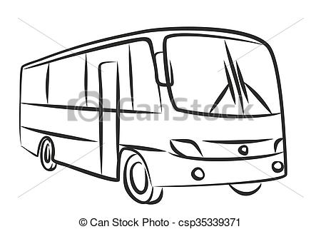450x321 sketch of passenger bus sketch of the big passenger bus - Bus Line Drawing