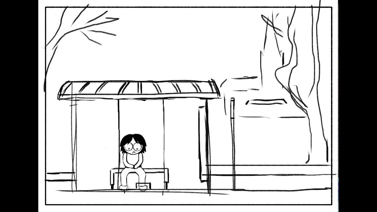 1280x720 Bus Stop - Bus Stop Drawing