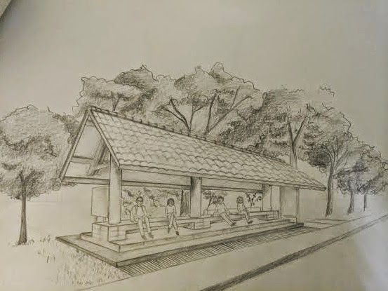 553x415 Bus Stop - Bus Stop Drawing