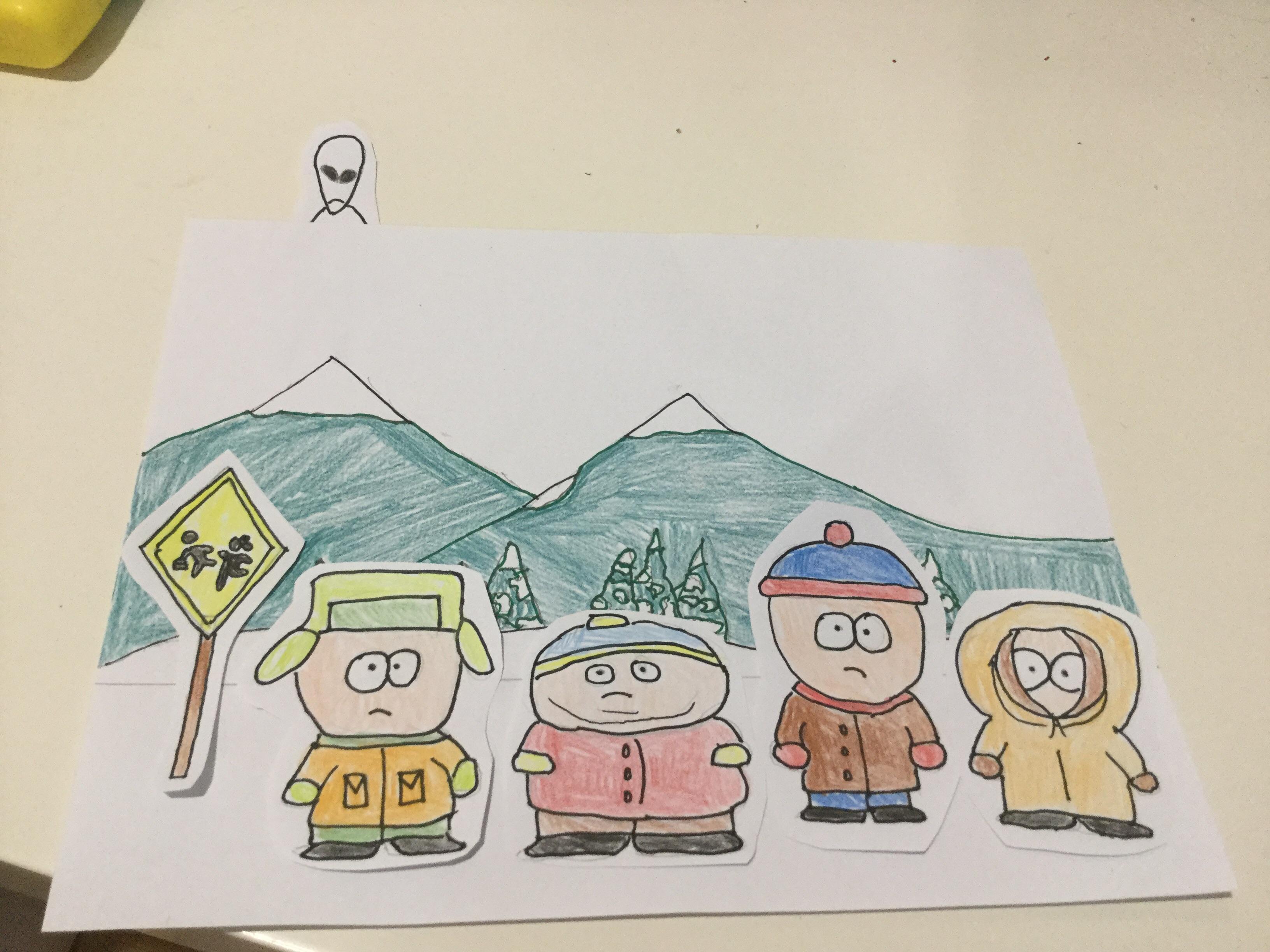 3264x2448 Drawing Of The Bus Stop Southpark - Bus Stop Drawing
