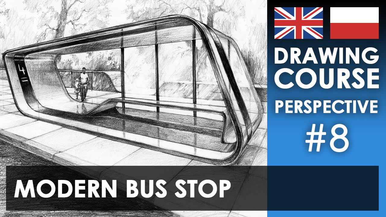 1280x720 Drawing Tutorial - Bus Stop Drawing