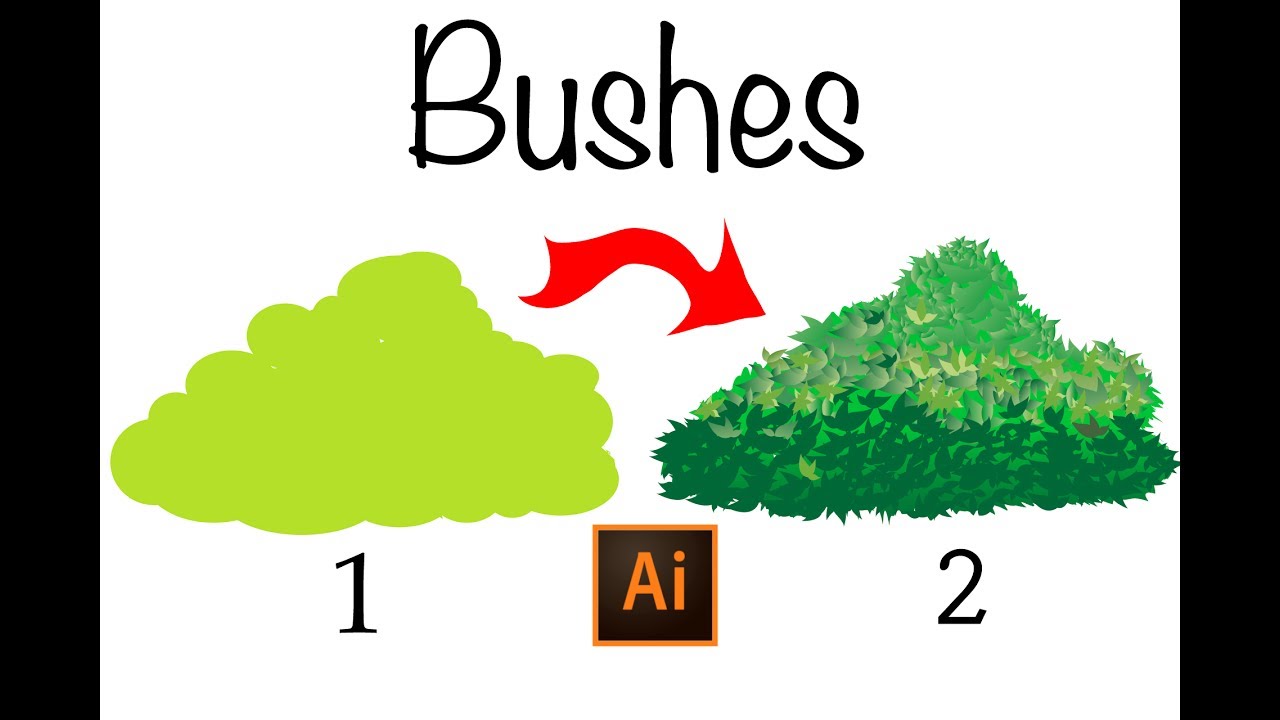 1280x720 Learn How To Draw Bushes In Illustrator,very Easy Way - Bush Drawing