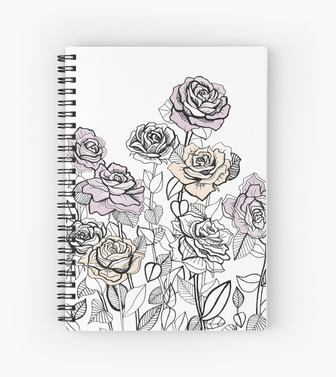 1171x1313 Rose Bush Drawing Graphic Design Spiral Notebooks - Bush Drawing
