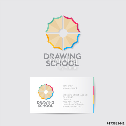 500x500 drawing school logo and identity creativity emblems multi - Business Card Drawing