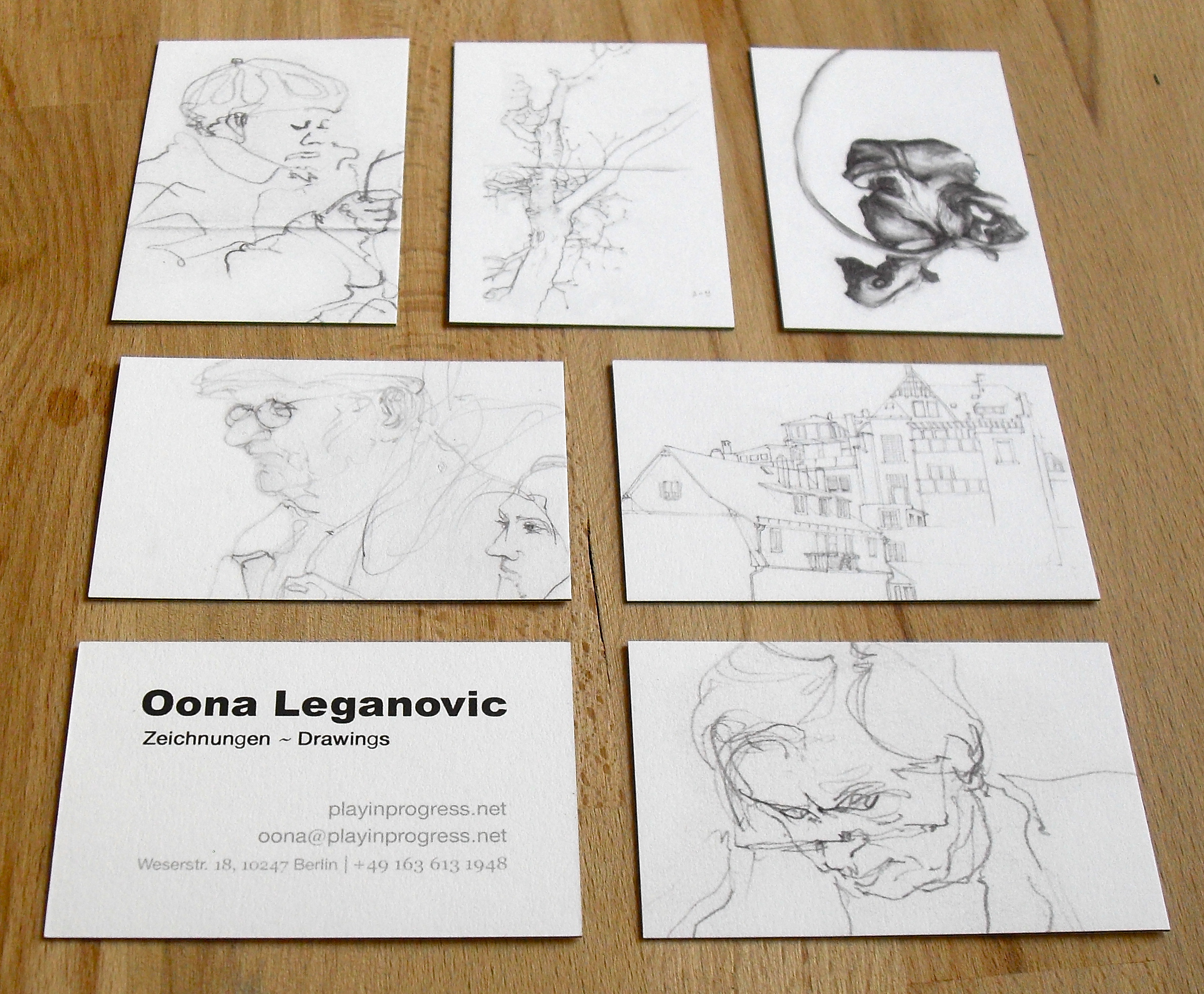 2378x1964 Oona Leganovic Business Cards Pencil Drawings - Business Card Drawing