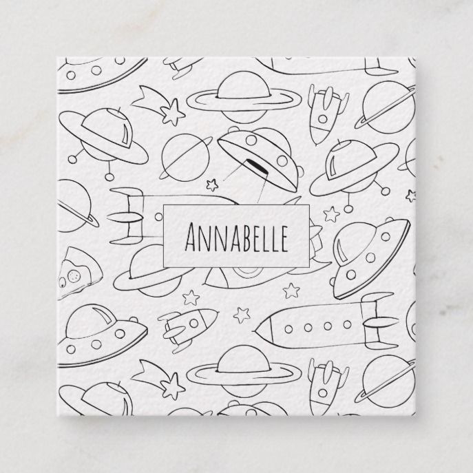 687x687 Space And Pizza Pattern I Just Need Some Space Square Business - Business Card Drawing